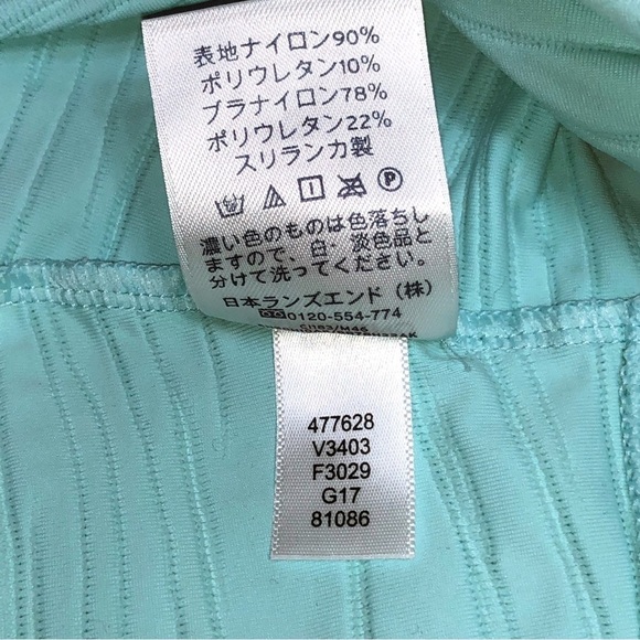 Lands' End Clear Aqua Textured High Neck Tankini Top Size 6 - Picture 7 of 10